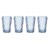 Set Of Four Fleur Blue Highball Glasses
