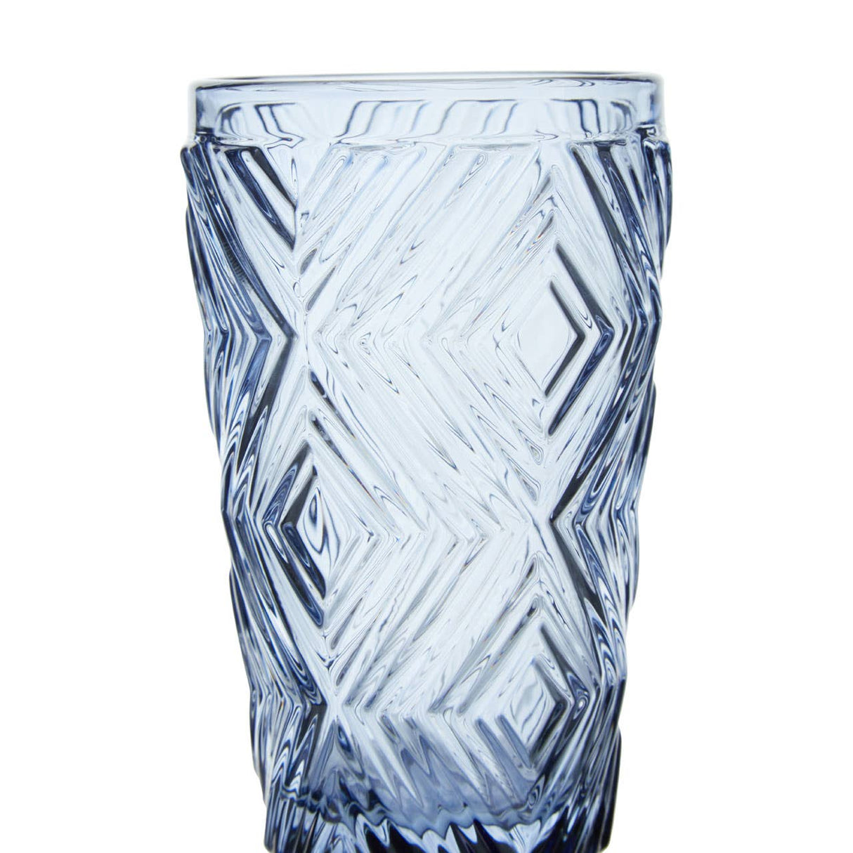 Set Of Four Fleur Blue Highball Glasses