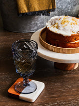 Set Of Four Fleur Blue Wine Glasses