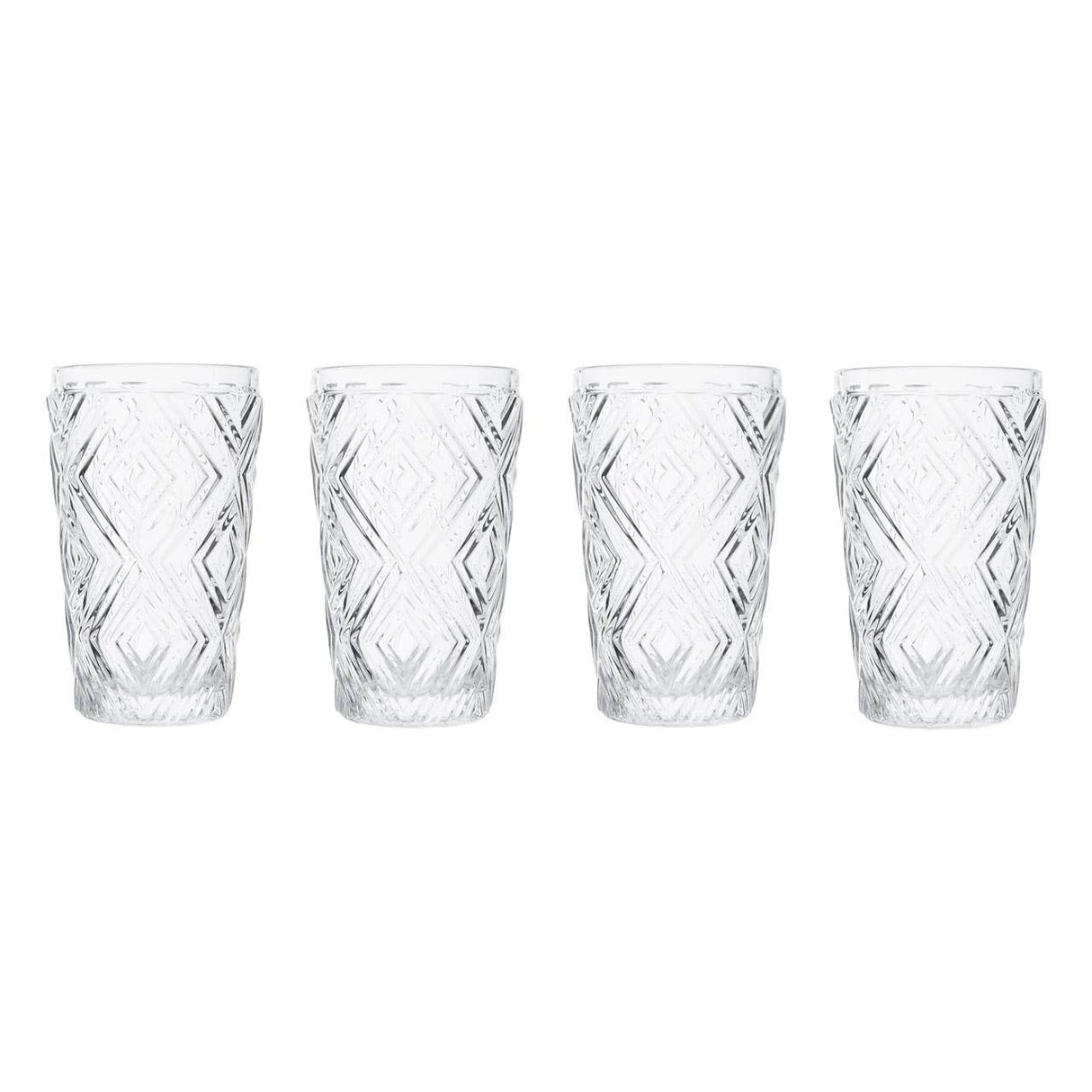 Set Of Four Fleur Highball Glasses