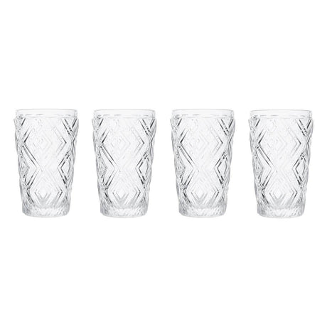 Set Of Four Fleur Highball Glasses