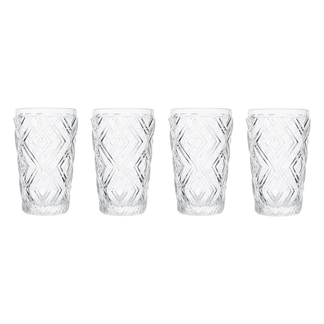 Set Of Four Fleur Highball Glasses
