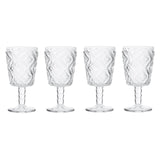 Set Of Four Fleur Wine Glasses