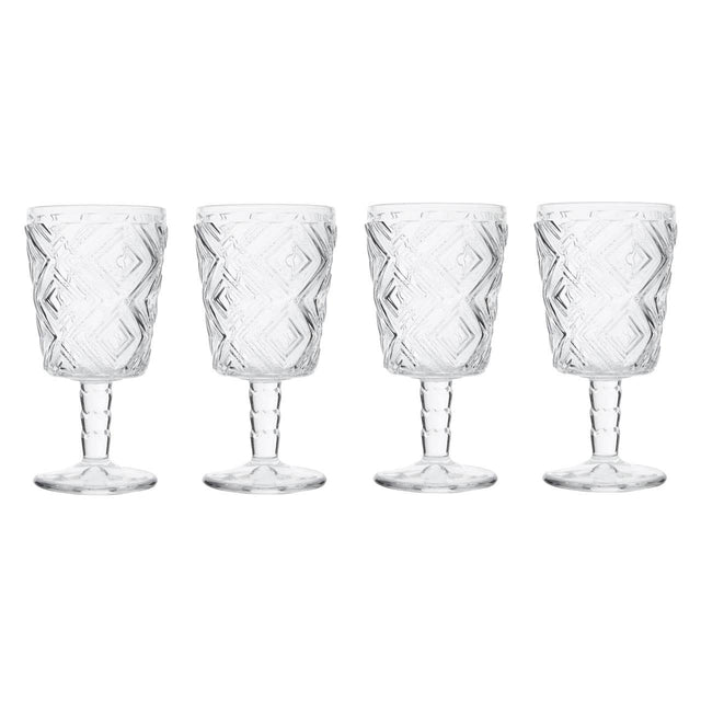 Set Of Four Fleur Wine Glasses