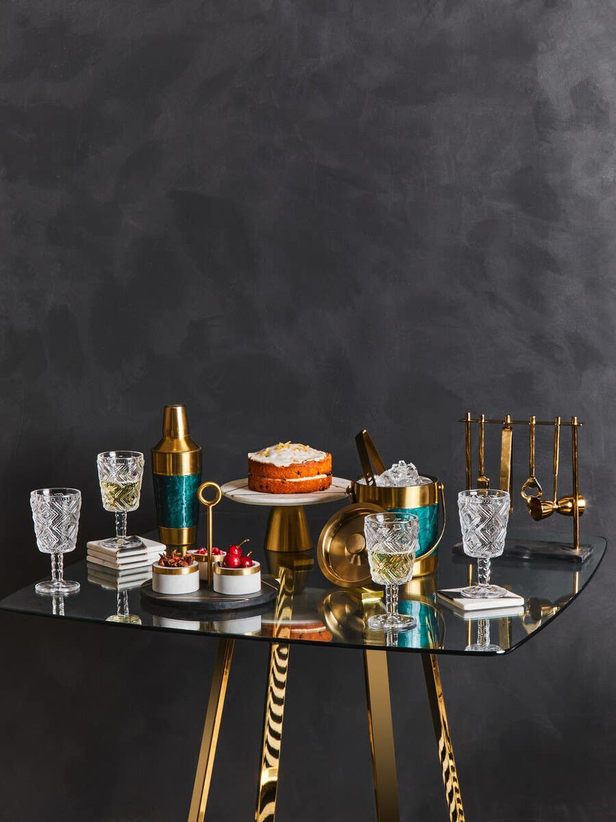 Set Of Four Fleur Wine Glasses