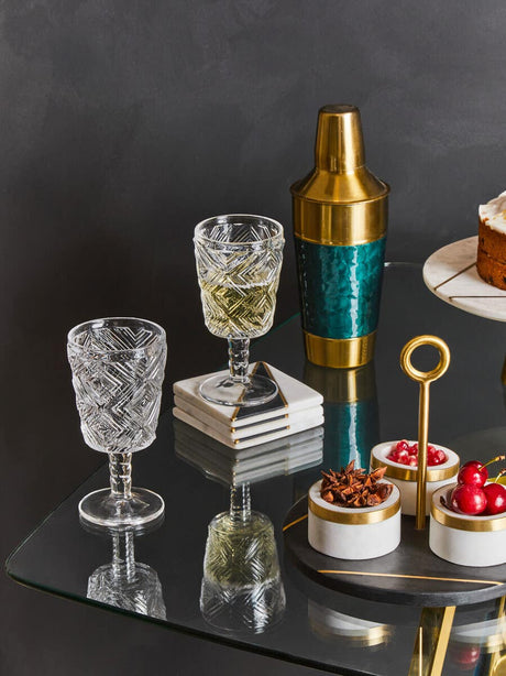 Set Of Four Fleur Wine Glasses