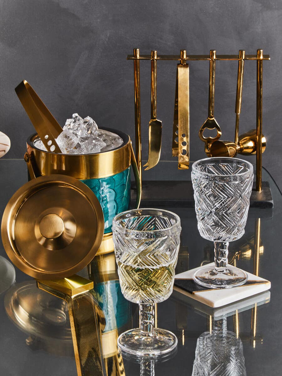 Set Of Four Fleur Wine Glasses