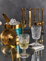 Set Of Four Fleur Wine Glasses