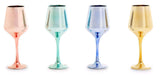 Set Of Four Wine Glasses In Assorted Colours