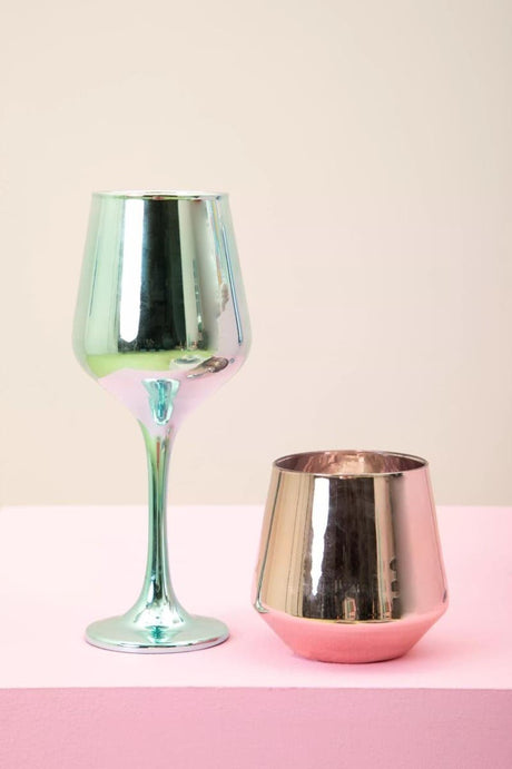 Set Of Four Wine Glasses In Assorted Colours