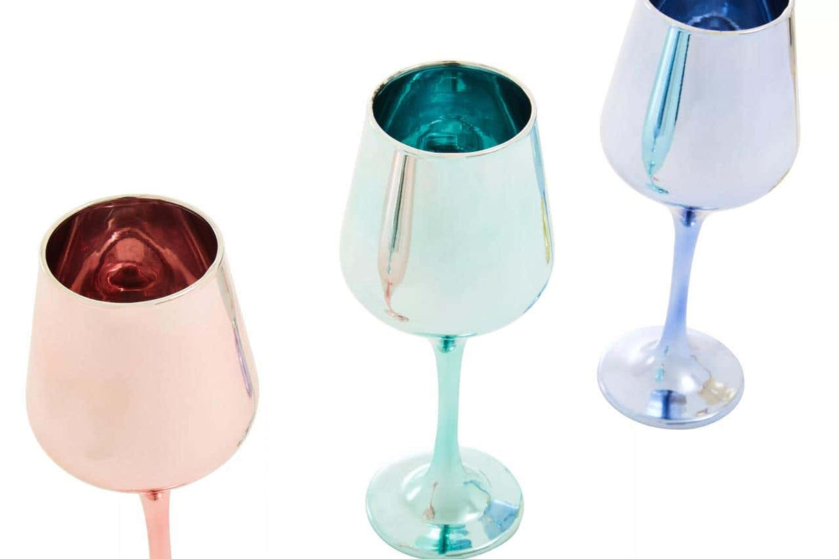 Set Of Four Wine Glasses In Assorted Colours