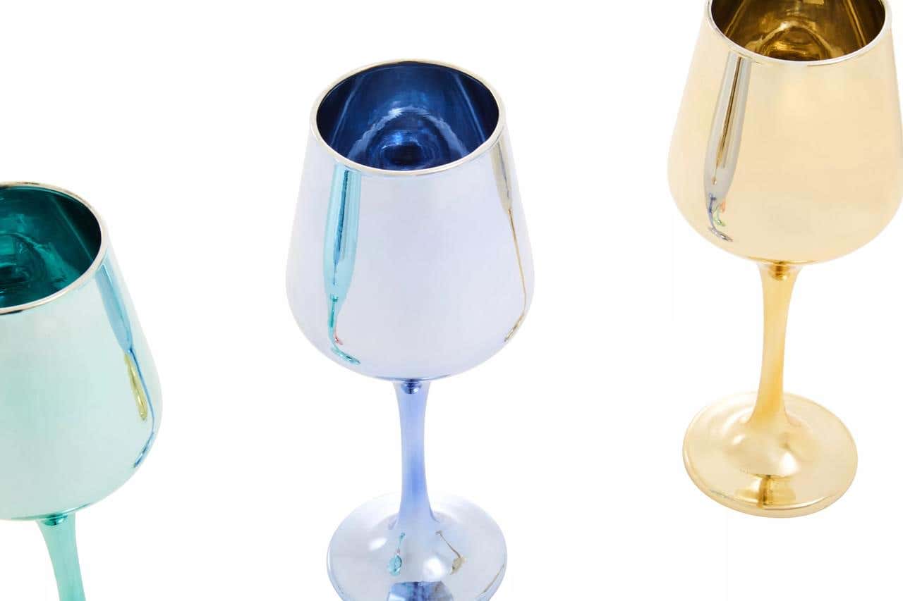 Set Of Four Wine Glasses In Assorted Colours
