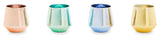 Set Of Four Glass Tumblers In Assorted Colours