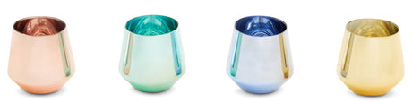 Set Of Four Glass Tumblers In Assorted Colours