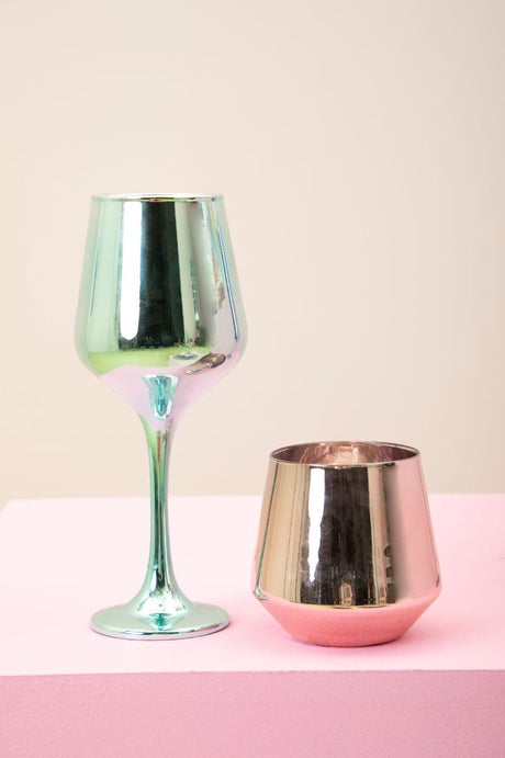 Set Of Four Glass Tumblers In Assorted Colours