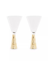 Set Of Two Astrid Wine Glasses With Gold Finish Stem