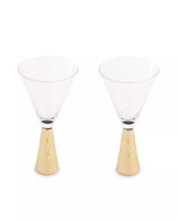 Set Of Two Astrid Wine Glasses With Gold Finish Stem