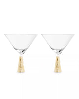 Set Of Two Cocktail Glasses With Gold Finish Stem