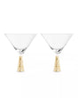 Set Of Two Cocktail Glasses With Gold Finish Stem