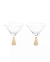 Set Of Two Cocktail Glasses With Gold Finish Stem