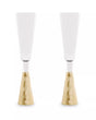 Set Of Two Champagne Glasses With Gold Finish Stem