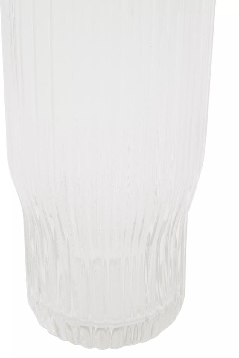 Juno Ribbed Glass And Jug Three Piece Set