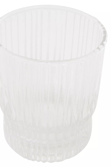 Juno Ribbed Glass And Jug Three Piece Set