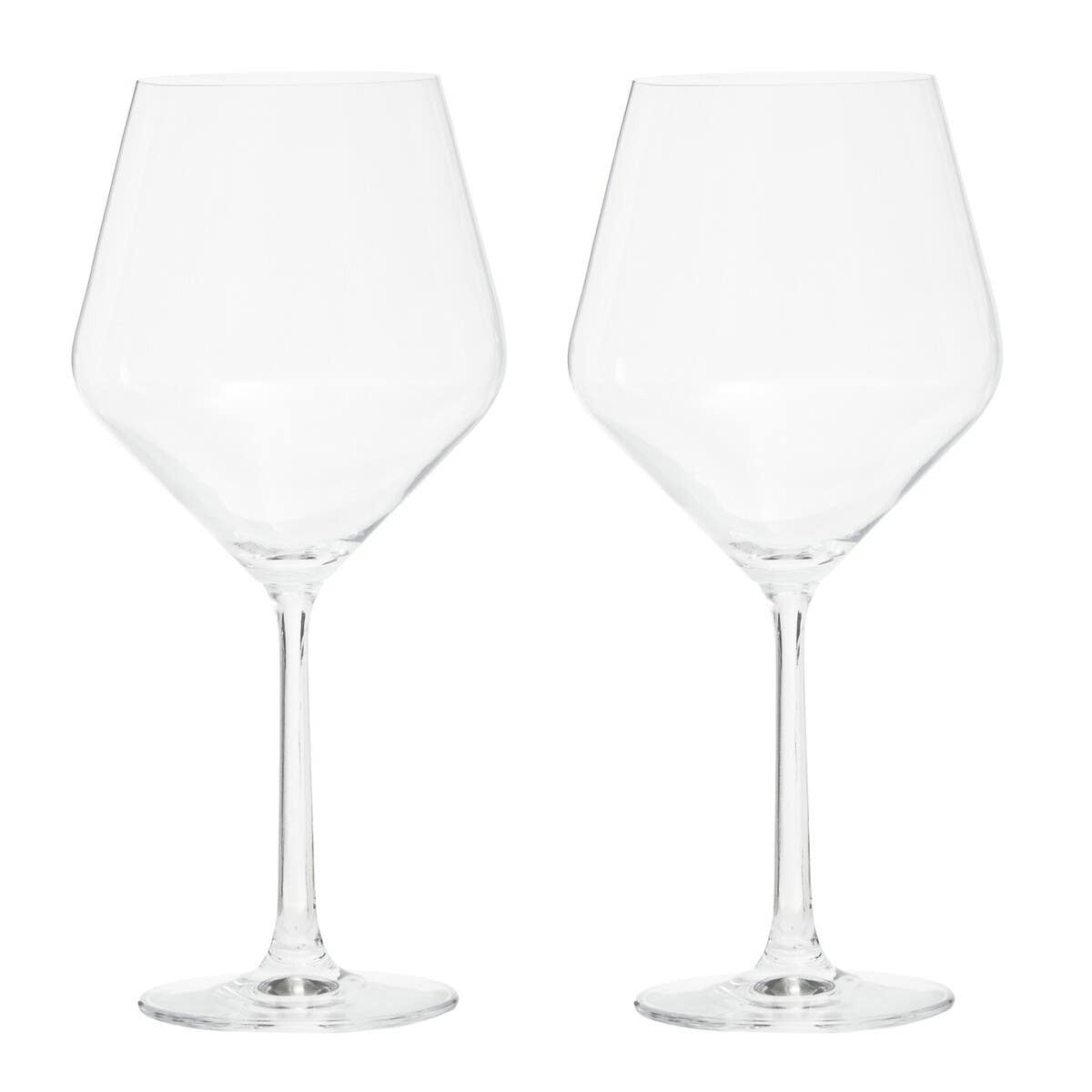 Ada Set Of 2 Crystal Burgundy Glasses
