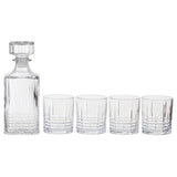 Ribbed Pattern Decanter With Four Glasses