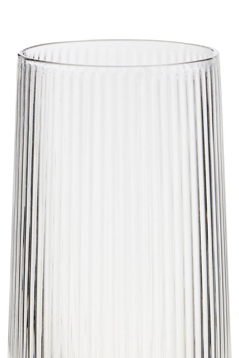 Set of Four Eldon Ribbed 420ml Clear Hi Ball Glasses