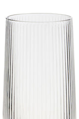 Set of Four Eldon Ribbed 420ml Clear Hi Ball Glasses