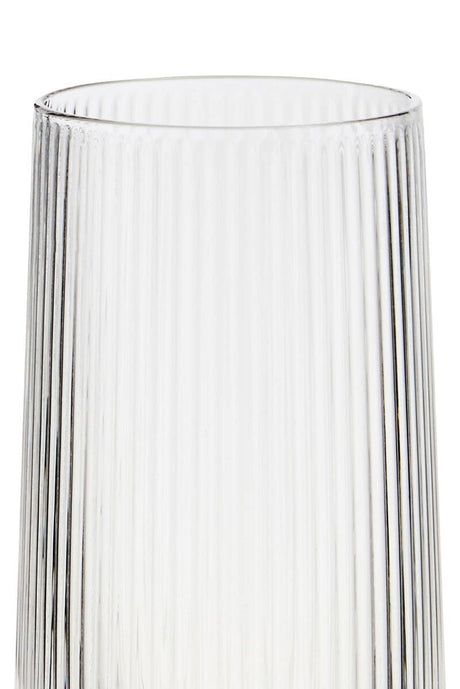 Set of Four Eldon Ribbed 420ml Clear Hi Ball Glasses