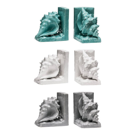 Conch Grey Dolomite Bookends - Set Of 2