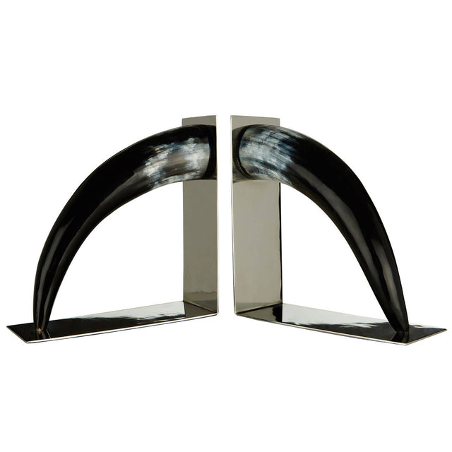 Complements Buffalo Horn Bookends - Set Of 2