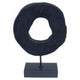Fidel Small Black Rustic Mango Wood Sculpture On Stand