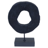 Fidel Small Black Rustic Mango Wood Sculpture On Stand