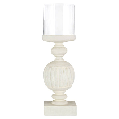 Mango Wood Carved Candle Holder