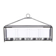 Glass And Silver Long Table Candle Holder