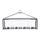 Glass And Silver Long Table Candle Holder