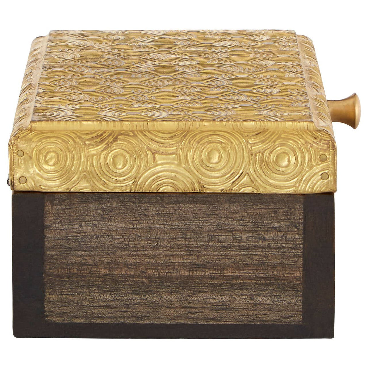 Bowerbird Gold Disc Design Small Trinket Box