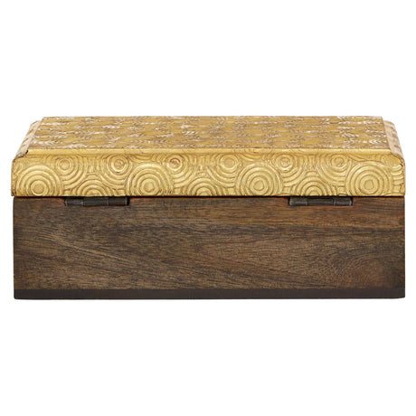 Bowerbird Gold Disc Design Small Trinket Box