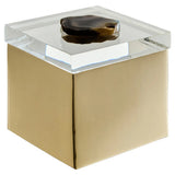 Bowerbird Ebony Agate Miniature Keepsake Box