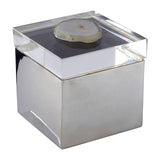 Bowerbird White Agate Small Trinket Box