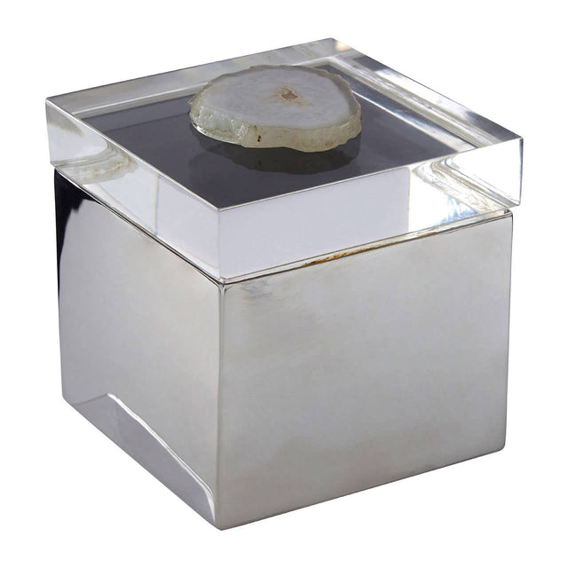 Bowerbird White Agate Small Trinket Box