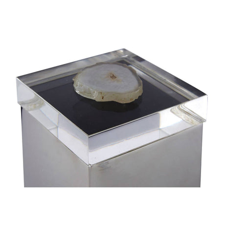 Bowerbird White Agate Small Trinket Box