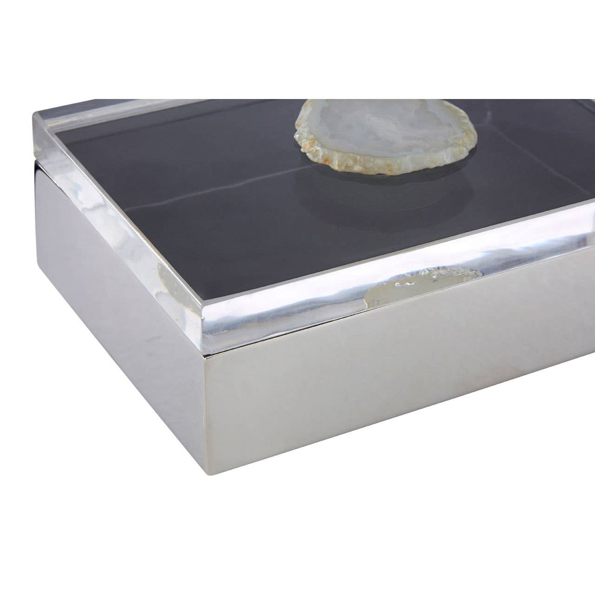 Bowerbird White Agate Large Trinket Box