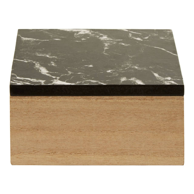 Mimo Black Marble Effect Trinket Box