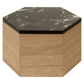 Mimo Black Marble Effect Hexagonal Trinket Box