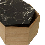 Mimo Black Marble Effect Hexagonal Trinket Box