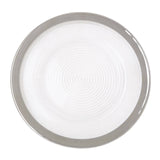 33Cm Embossed Charger Plate With Silver Rim
